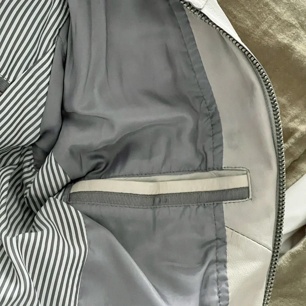 Off-White Leather Racer Jacket - Picture 7 of 8